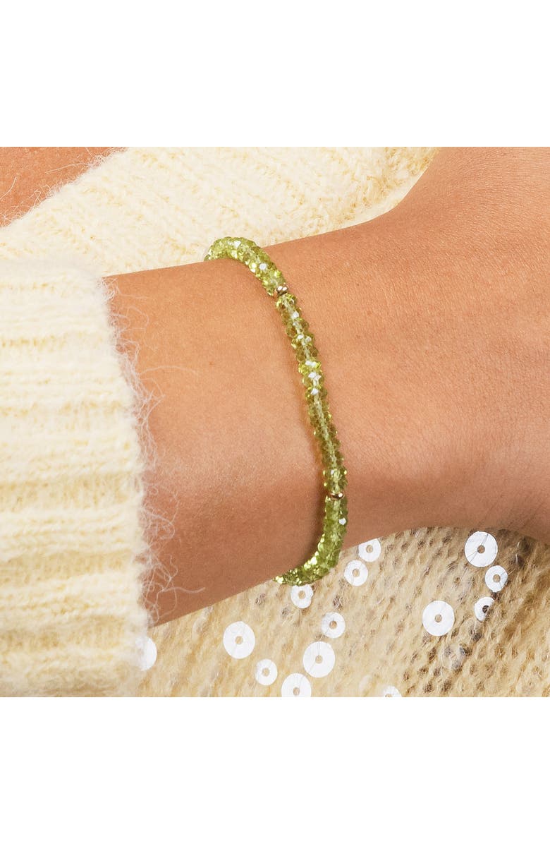 The Lovery Fine Jewelry Peridot Bead Bracelet, Alternate, color, Peridot