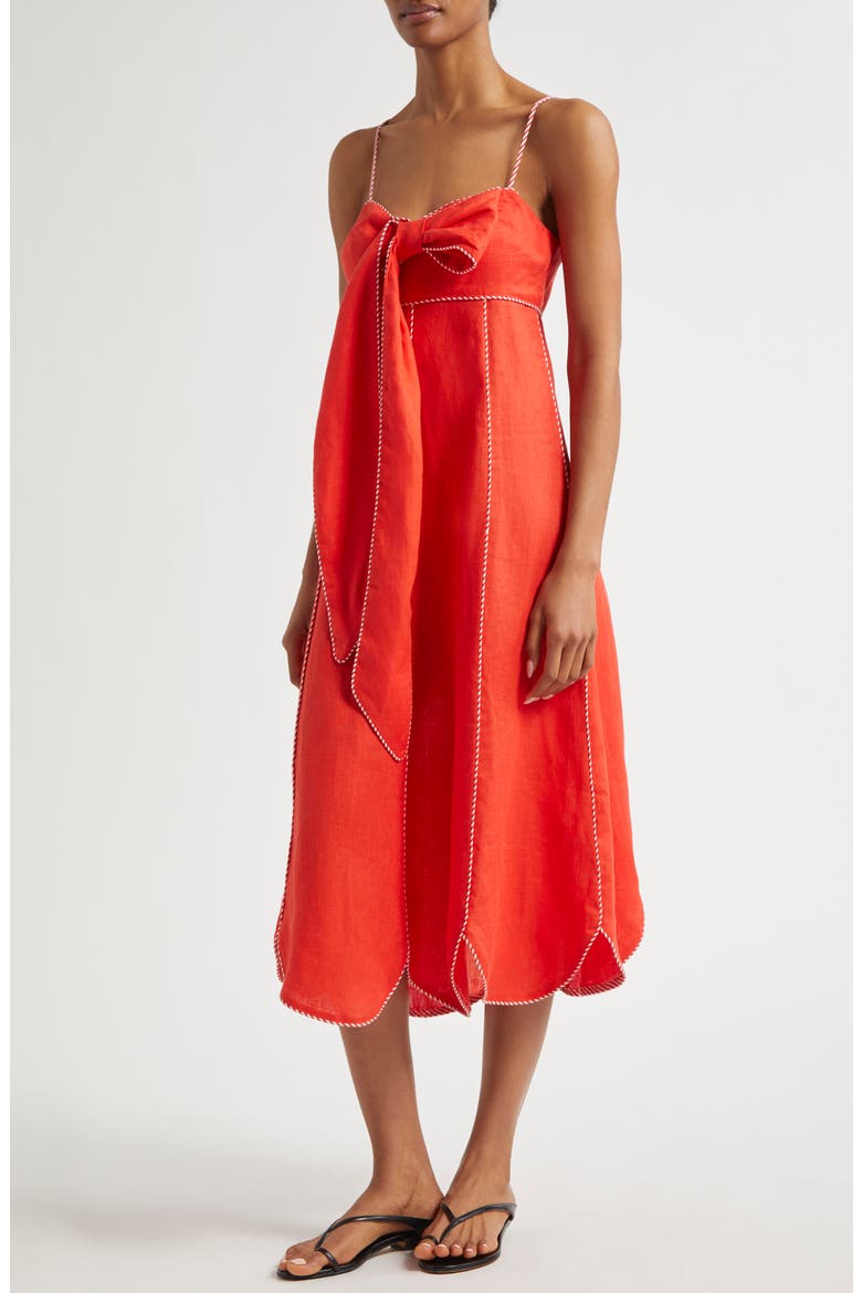 Sleeveless Linen Maxi Dress, Alternate, color, DARK RED