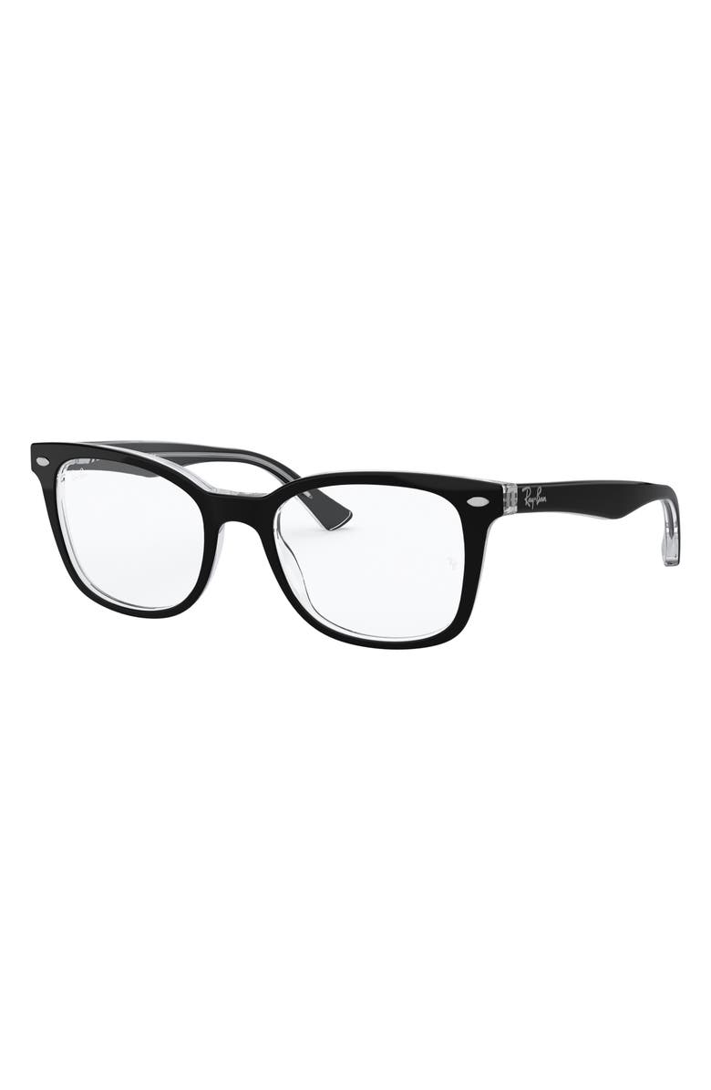 Ray-Ban 53mm Optical Glasses, Alternate, color, Black