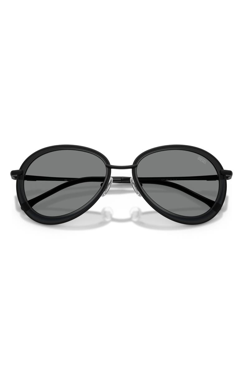 DIESEL<sup>®</sup> DL1016 54mm Oval Sunglasses, Alternate, color, Matte Black / Dark Grey