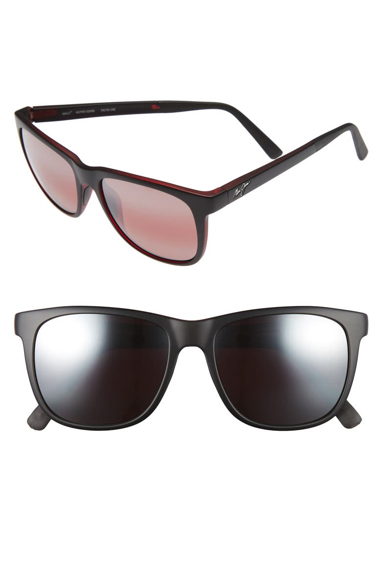 Tail Slide 53mm Polarized Sunglasses, Main, color, MATTE BLACK/ RED