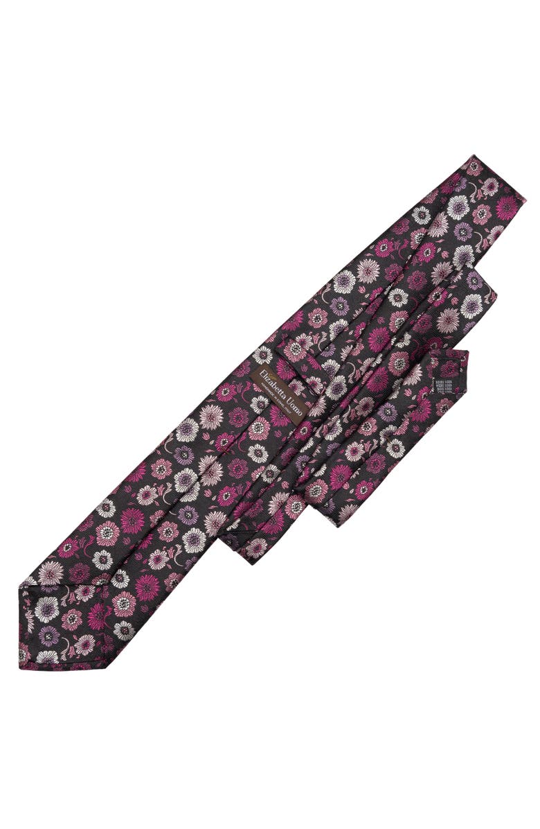 Elizabetta Pergola - Silk Jacquard Tie for Men, Alternate, color, Magenta