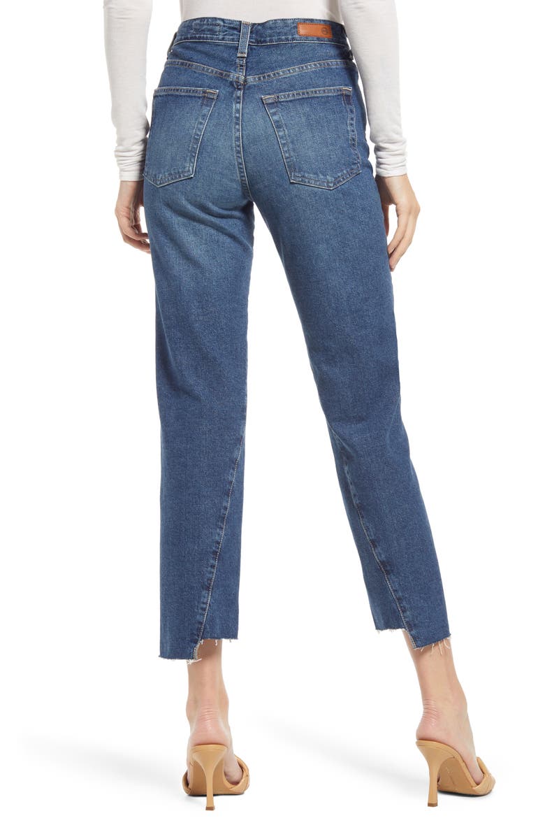 Twisted Alexis High Waist Raw Hem Jeans, Alternate, color, MENTOR