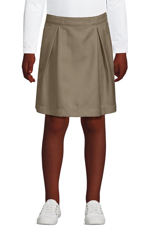 School Uniform Girls Solid Pleated Skort Top of Knee