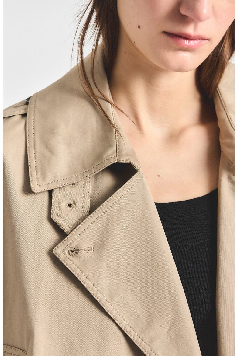 Emilio Stretch Cropped Trench Jacket, Alternate, color, LATTE