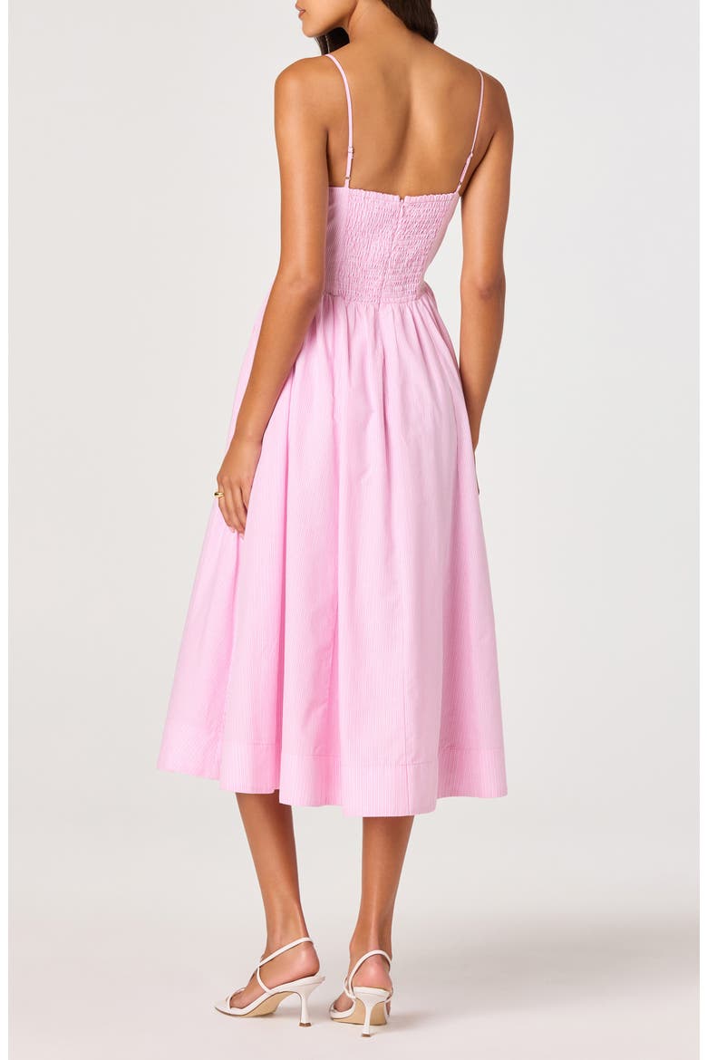 Bellamy Stripe Cotton A-Line Dress, Alternate, color, PINK STRIPE
