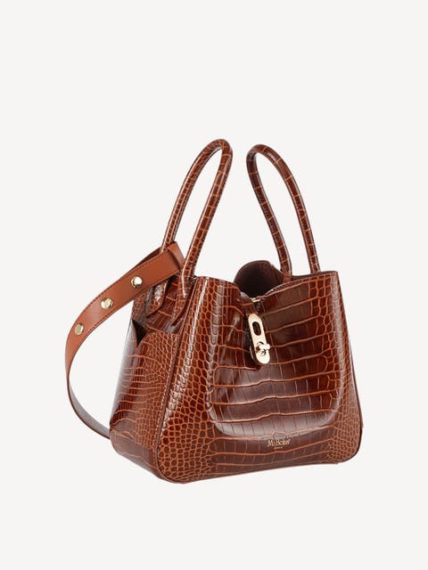 Cotswolds Croc Embossed Leather Shoulder Bag