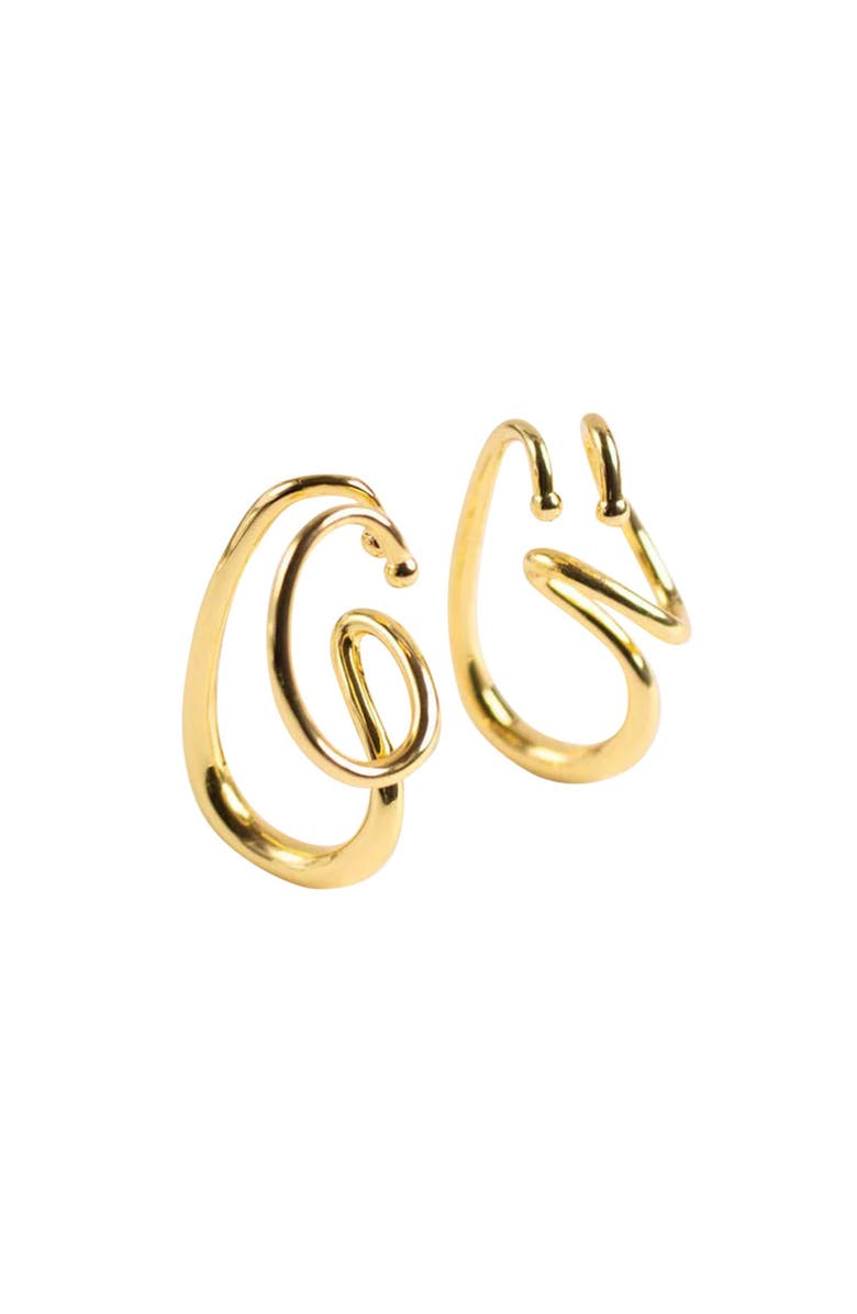 Outofoffice London Ear Cuff Gold Earring, Main, color, Gold