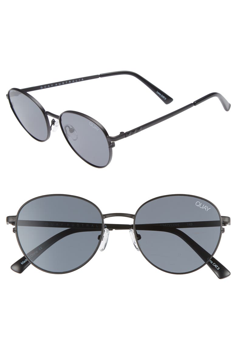 QUAY Australia Crazy Love 45mm Round Sunglasses, Main, color, 