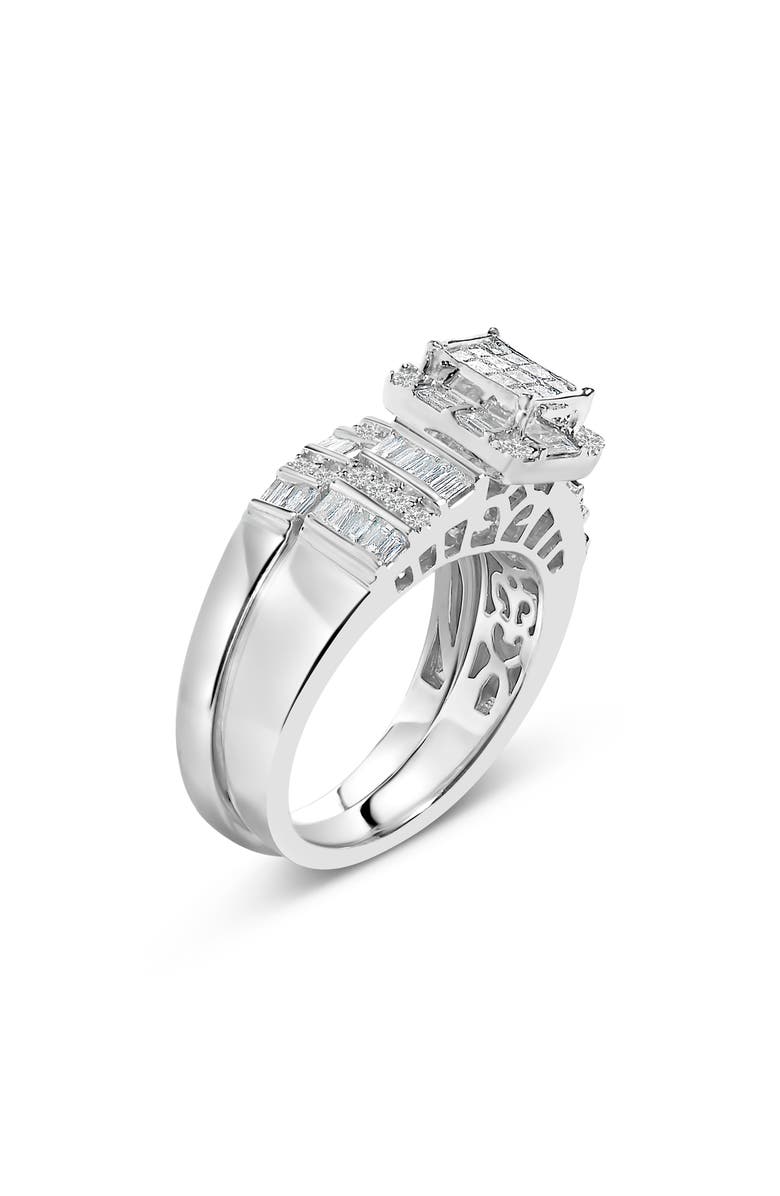 Haus of Brilliance Sterling Silver 1.0 Cttw Diamond Composite Head Bridal Engagement Ring Set, Alternate, color, Silver