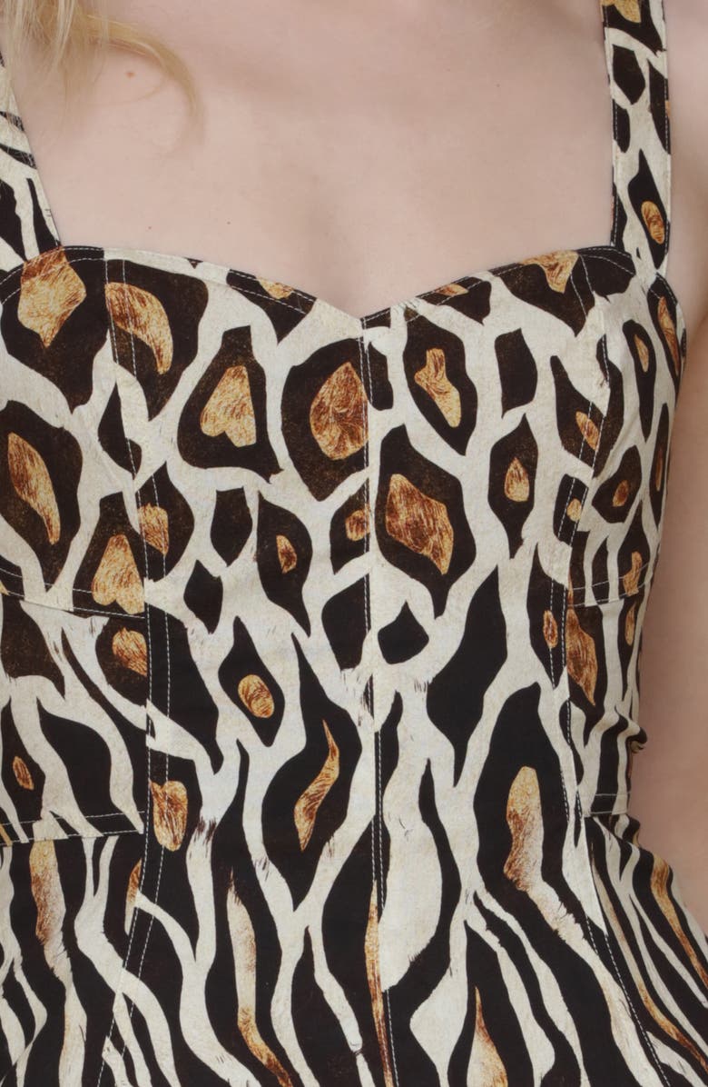Avec Les Filles Sweetheart Fit & Flare Minidress, Alternate, color, Tabloid Animal