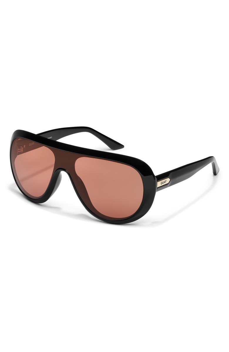 QUAY Set List 54mm Aviator Sunglasses, Alternate, color, Black/ Dark Apricot