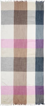 Johnstons of Elgin Ethie Block Check Wool Fringe Scarf