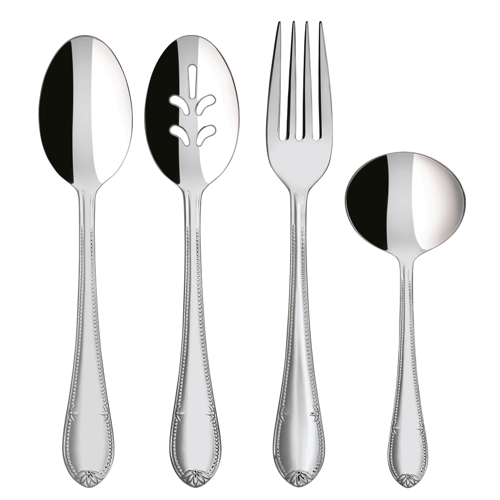 Villeroy & Boch Mademoiselle 4-piece Flatware Serving Set In Silver/platinum