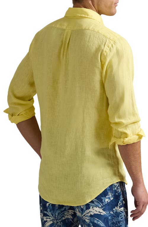 Polo Ralph Lauren Classic Fit Long Sleeve Cotton Oxford Button Down Shirt In Resort Gold