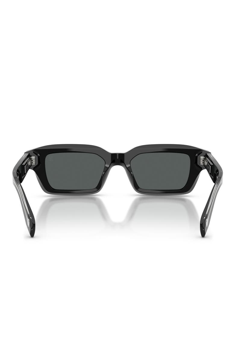 Marla 50mm Polarized Rectangular Sunglasses, Alternate, color, BLACK POLAR