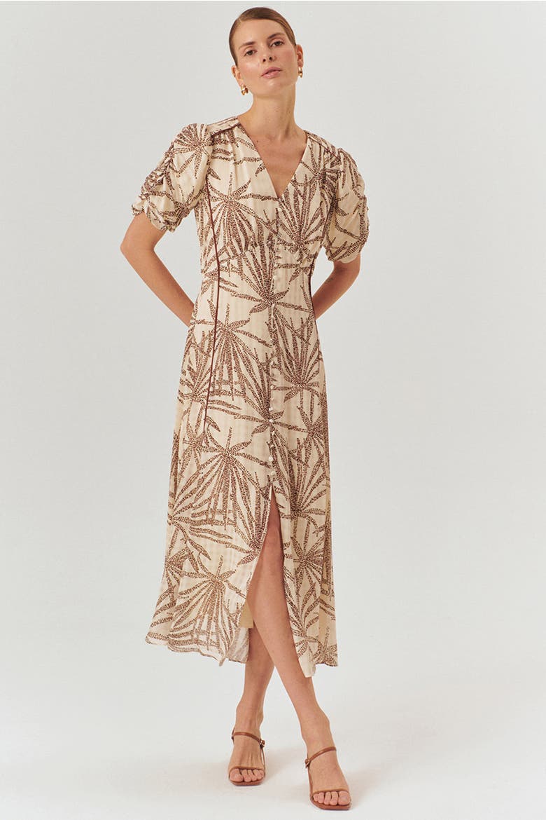 Adaline Midi Dress, Main, color, BROWN-BEIGE