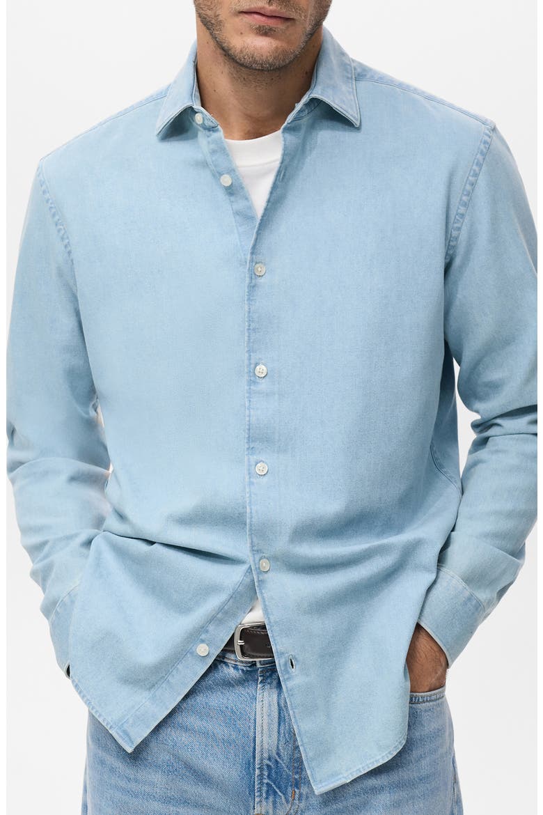 Denim Button-Up Shirt, Main, color, LIGHT BLUE