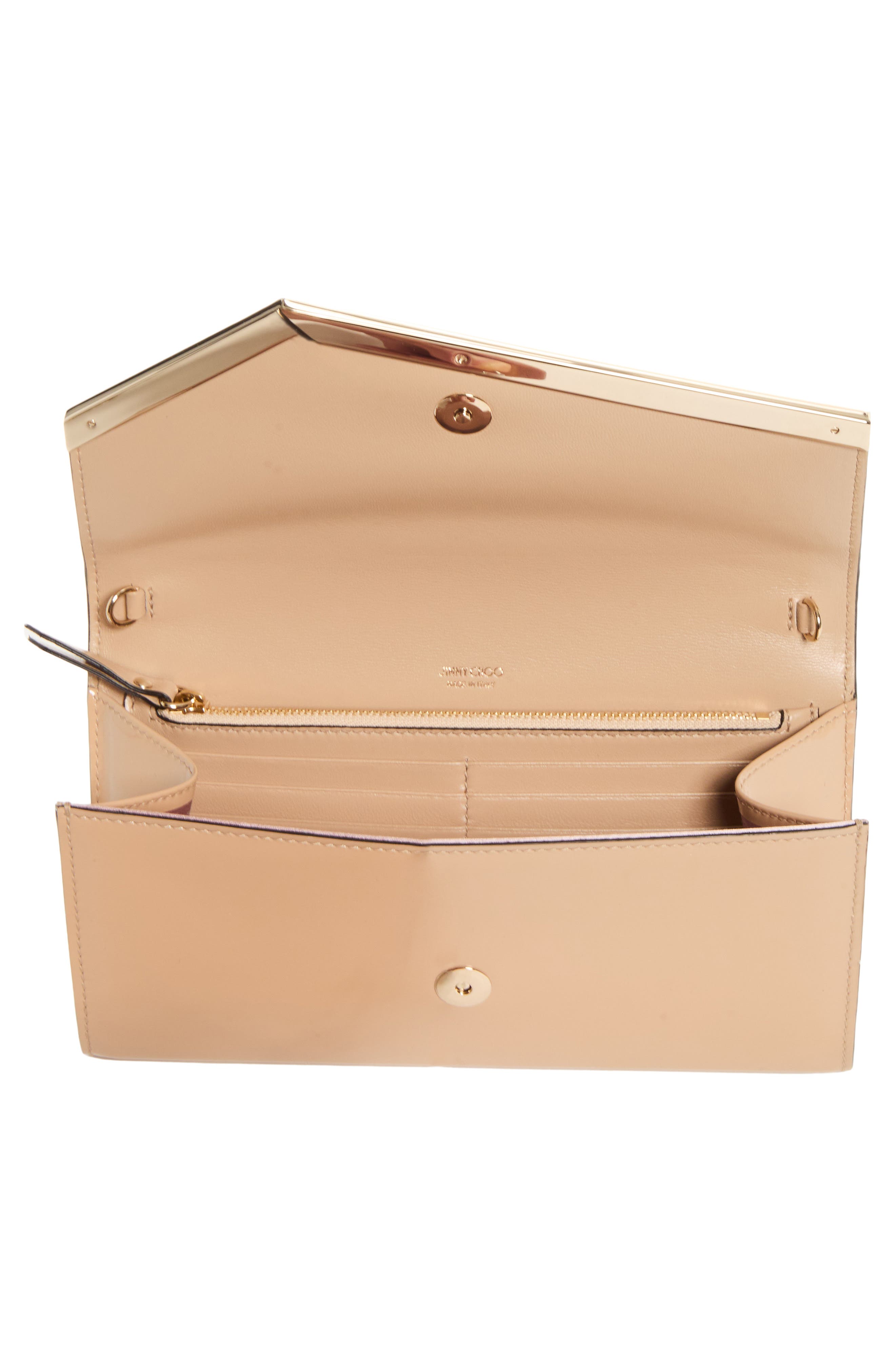 Emmie Leather Clutch, Alternate, color, CHAI/ LIGHT GOLD