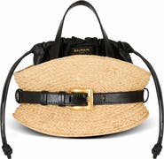 Balmain Shuffle Mini Bag In Raffia