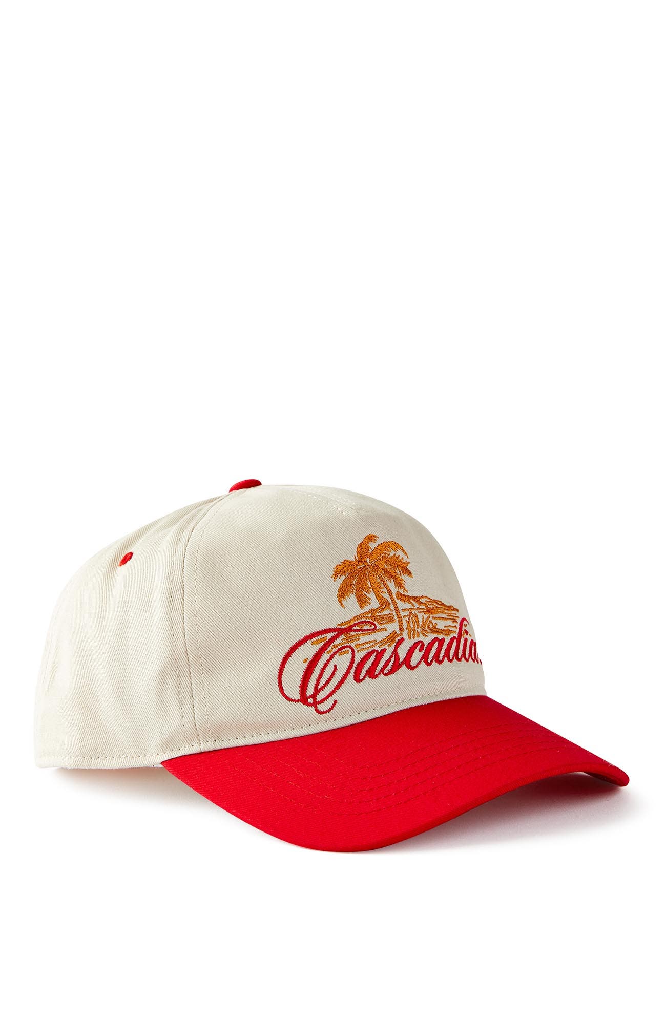 Cotton On Men's 5 Panel Hat in Bone Cherry Red Cascadia 