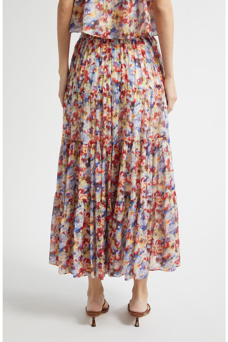Harper Wildflower Tiered Maxi Skirt, Alternate, color, GARDENIA MULTI