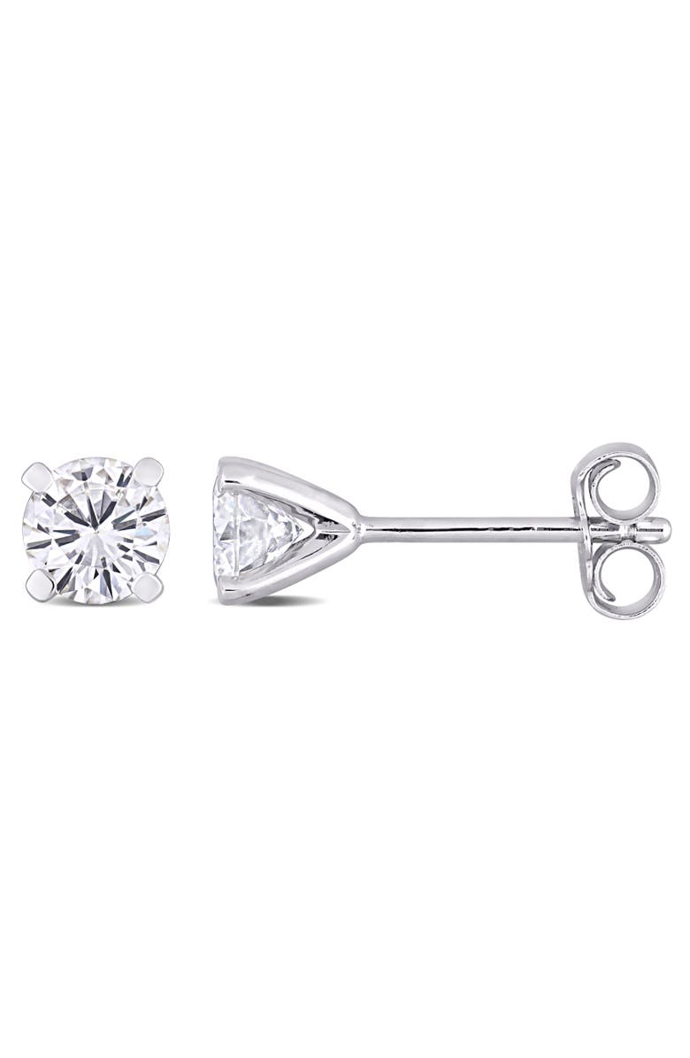 Julianna B. Moissanite Solitaire Earrings, Main, color, Sterling Silver