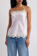 MANGO Delicat Satin Lace Trim Camisole