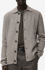MANGO Rib Collar Cardigan
