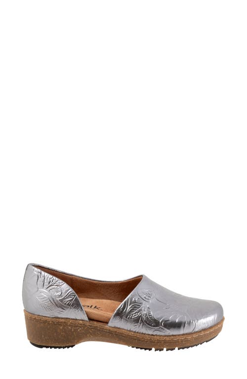 Softwalk ® Addie Half D'orsay Platform Clog In Silver