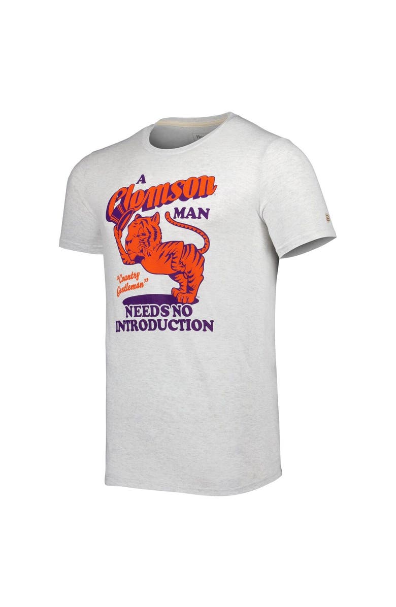 HOMEFIELD Men's Homefield Ash Clemson Tigers Vintage T-Shirt, Alternate, color, 
