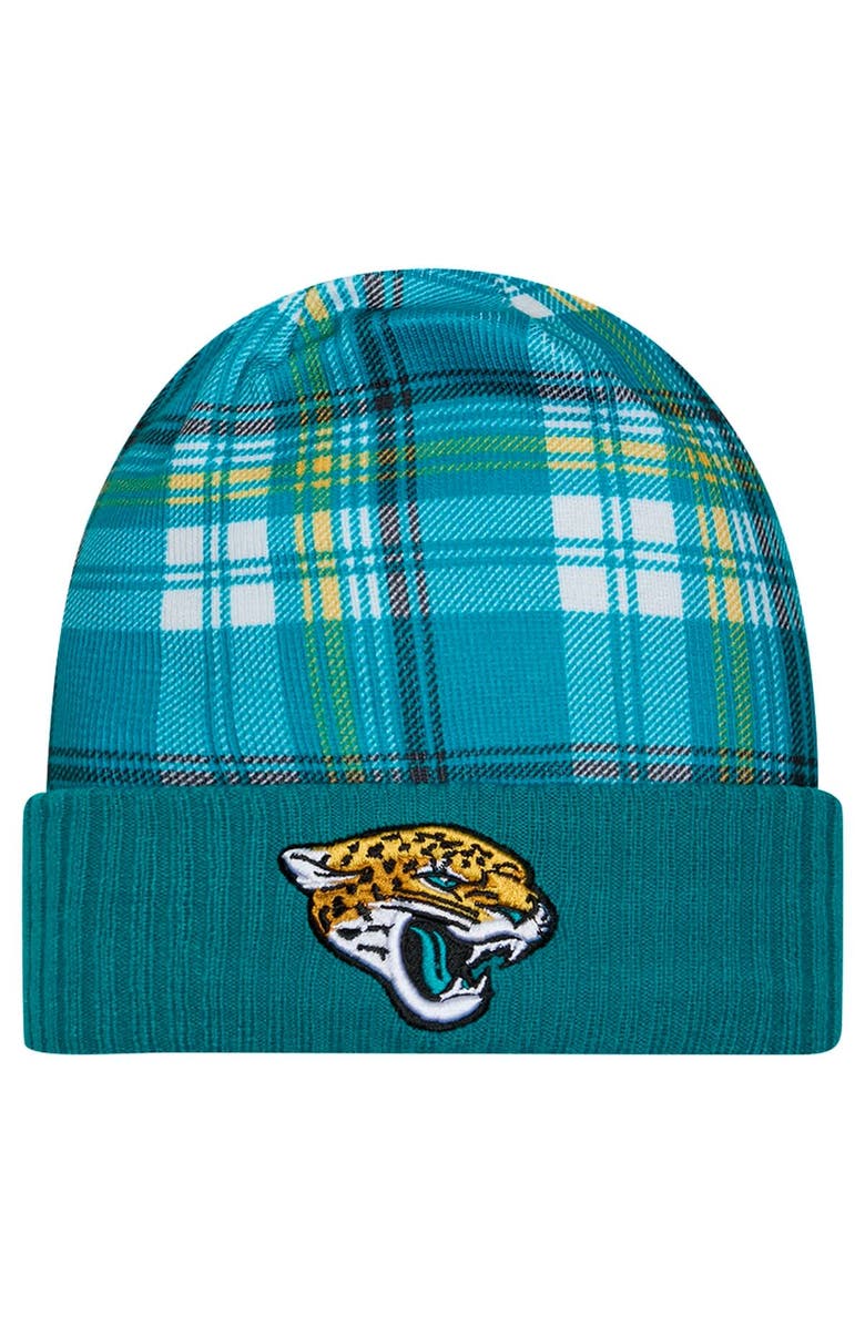 New Era Men's New Era  Teal Jacksonville Jaguars Sideline Statement Cuffed Knit Hat, Main, color, Teal