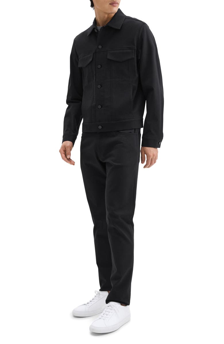 Theory River Cotton Blend Twill Trucker Jacket, Alternate, color, Black - 001