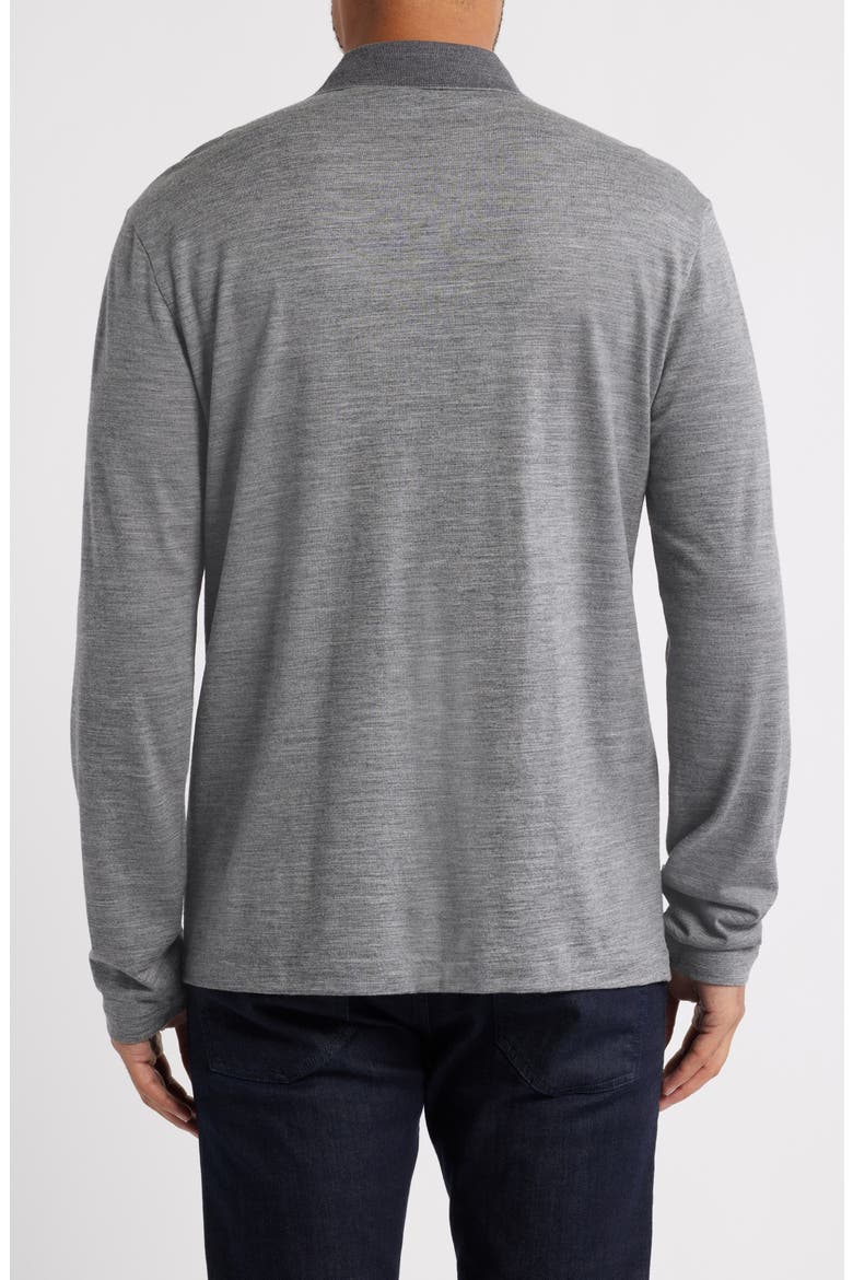 Pado Long Sleeve Wool Polo, Alternate, color, MEDIUM GREY