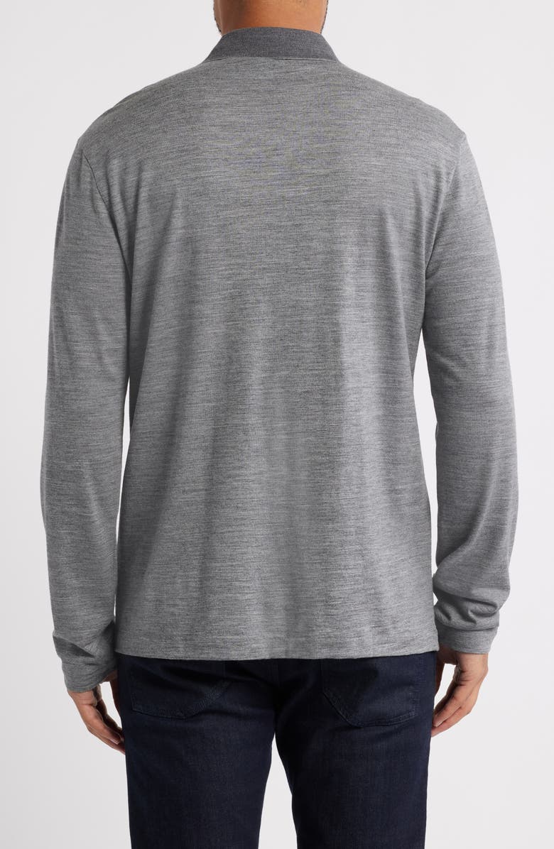 BOSS Pado Long Sleeve Wool Polo, Alternate, color, Medium Grey
