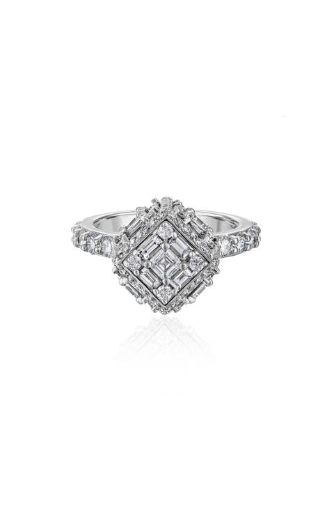 Clarity Dimensional Halo Diamond Ring