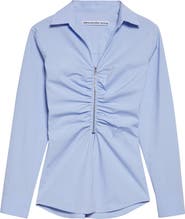 Alexander Wang Ruched Knit Zip Top