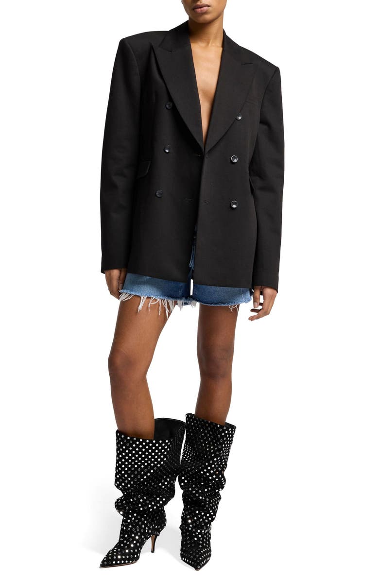 Seven Monroe High Waist Long Cutoff Denim Shorts, Alternate, color, Weekend