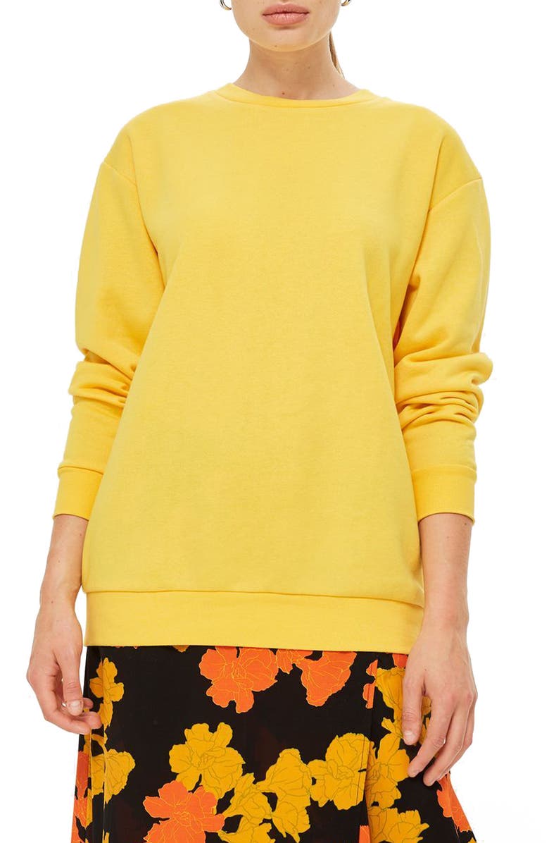Topshop Longline Sweatshirt, Main, color,
