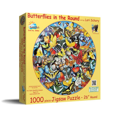 Butterflies in the Round 1000 piece Jigsaw Puzzle for Adults Round