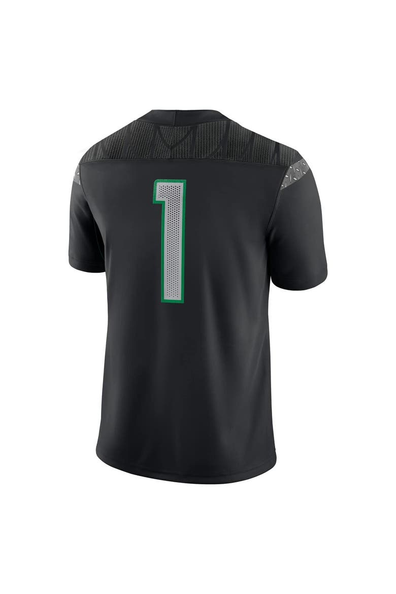 Men's Nike #1 Black Oregon Ducks Game Jersey, Alternate, color, Black