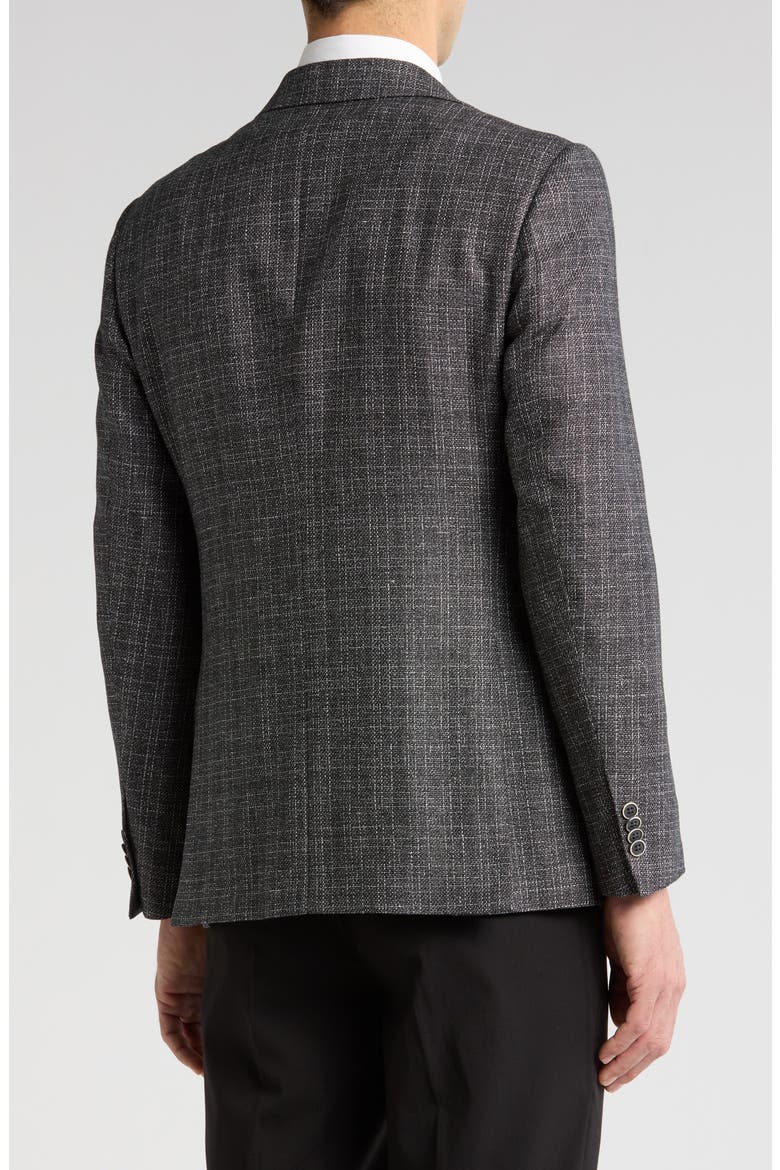 Solid Wool & Linen Sport Coat, Alternate, color, BLACK/ WHITE
