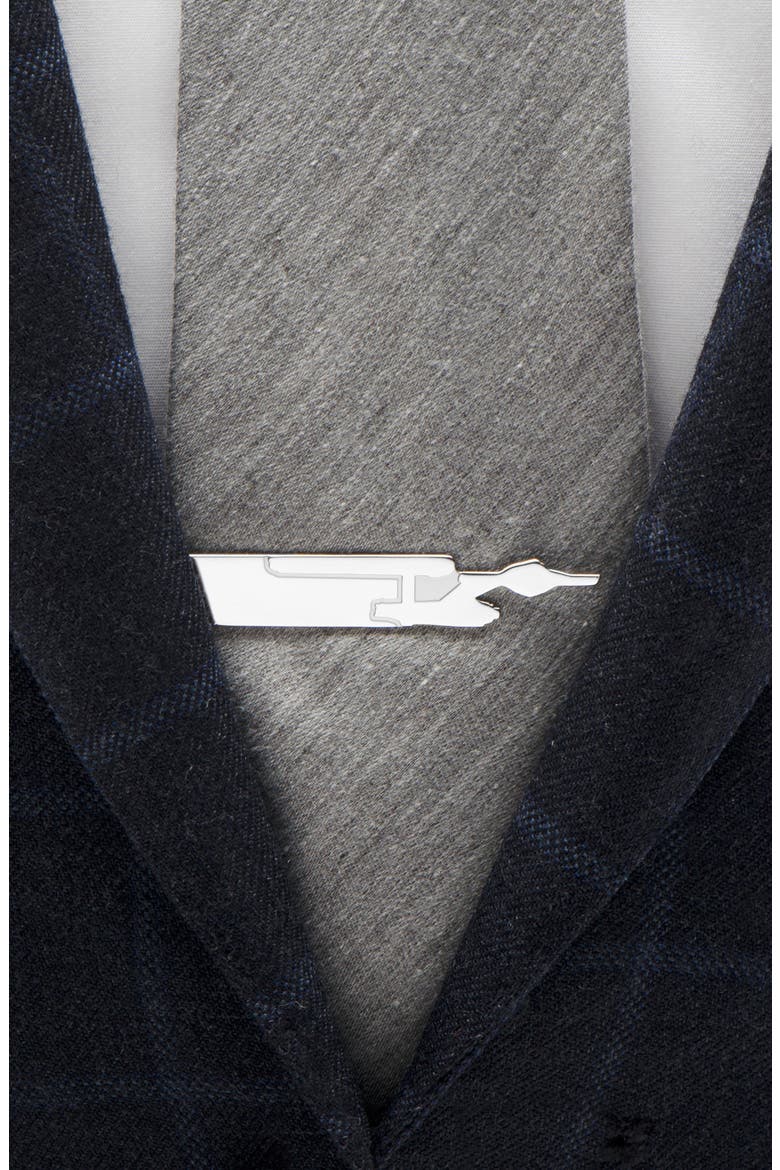 Enterprise Silhouette Tie Bar, Alternate, color, METALLIC SILVER