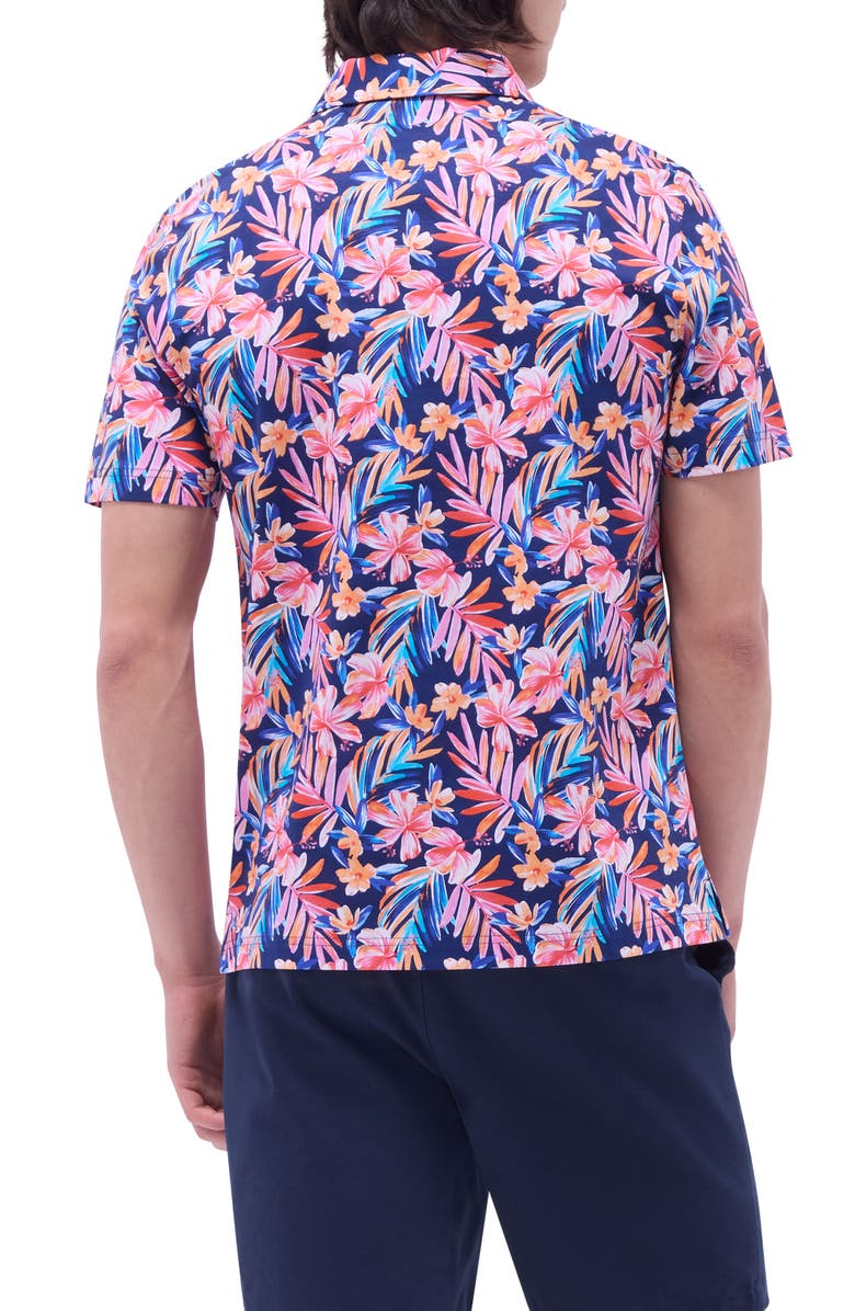 Bugatchi Hendrix Digital Floral Print Pima Cotton Polo, Alternate, color, 