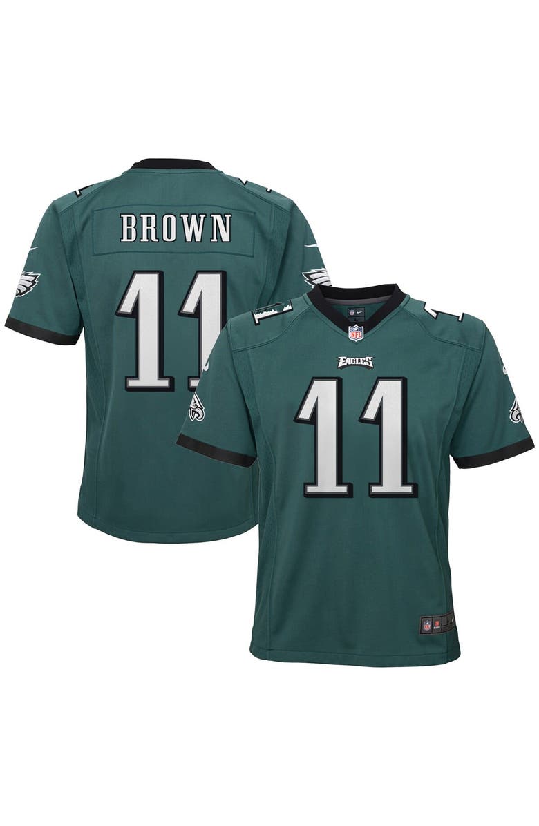Nike Youth Nike A.J. Brown Green Philadelphia Eagles Game Jersey, Alternate, color, 