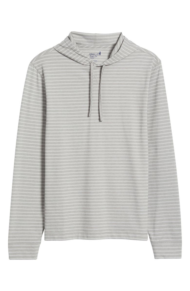 johnnie-O Wycliff Stripe Hangin' Out Drawstring Hoodie, Alternate, color, Light Gray
