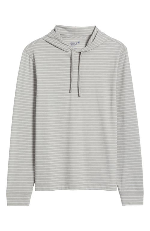 Johnnie-o Wycliff Stripe Hangin' Out Drawstring Hoodie In Gray