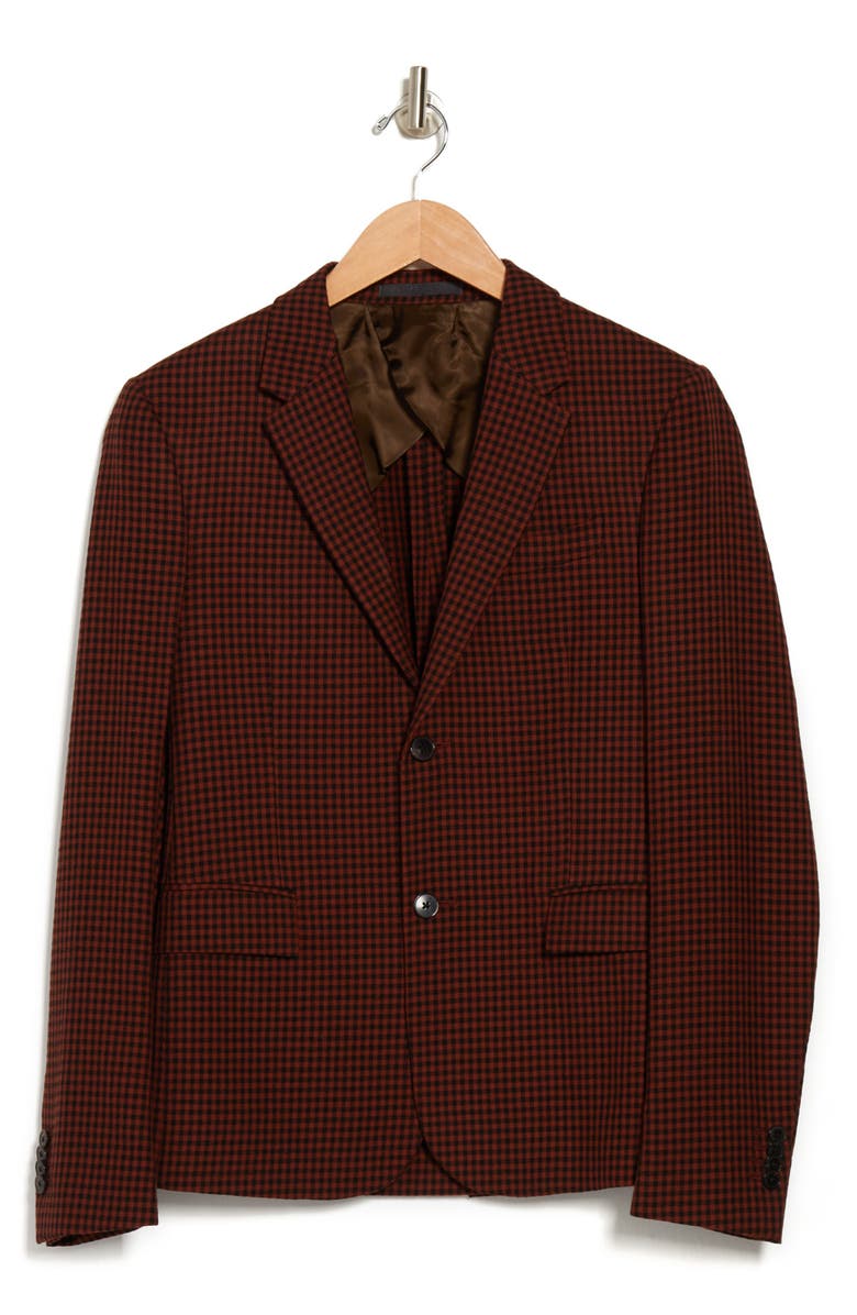 Valentino Check Print Two Button Notch Lapel Wool Sport Coat, Main, color, 