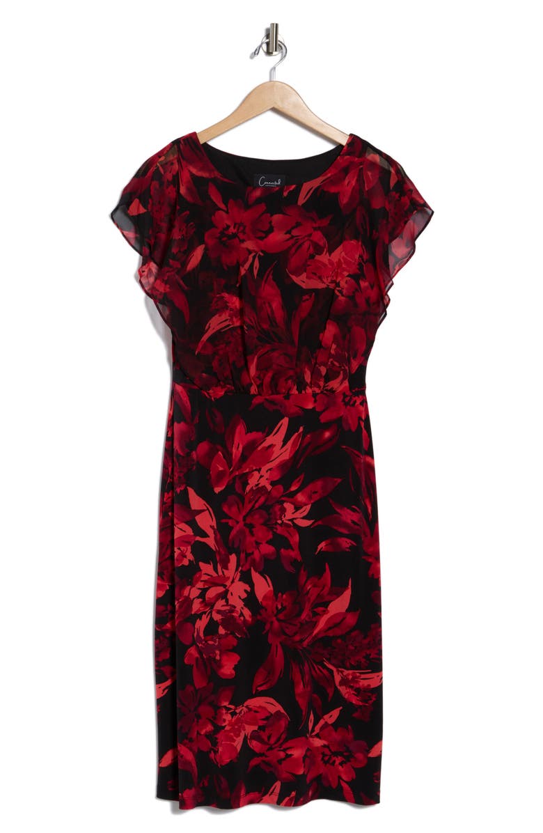 Connected Apparel Chiffon Midi Dress, Alternate, color, 