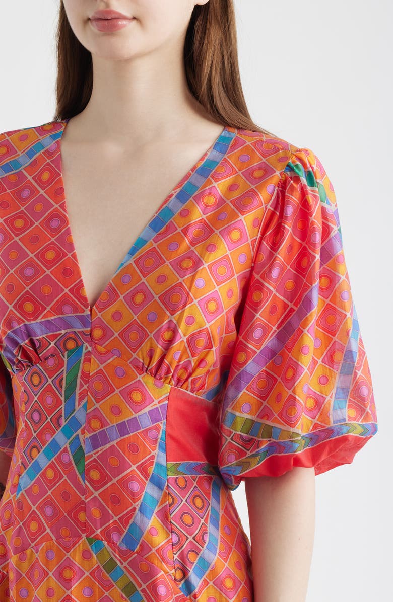 CIEBON Selene Geometric Print Fit & Flare Dress, Alternate, color, Red Multi